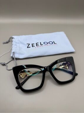 Zeelool Black Cat-Eye Fashion Glasses, unknown prescription